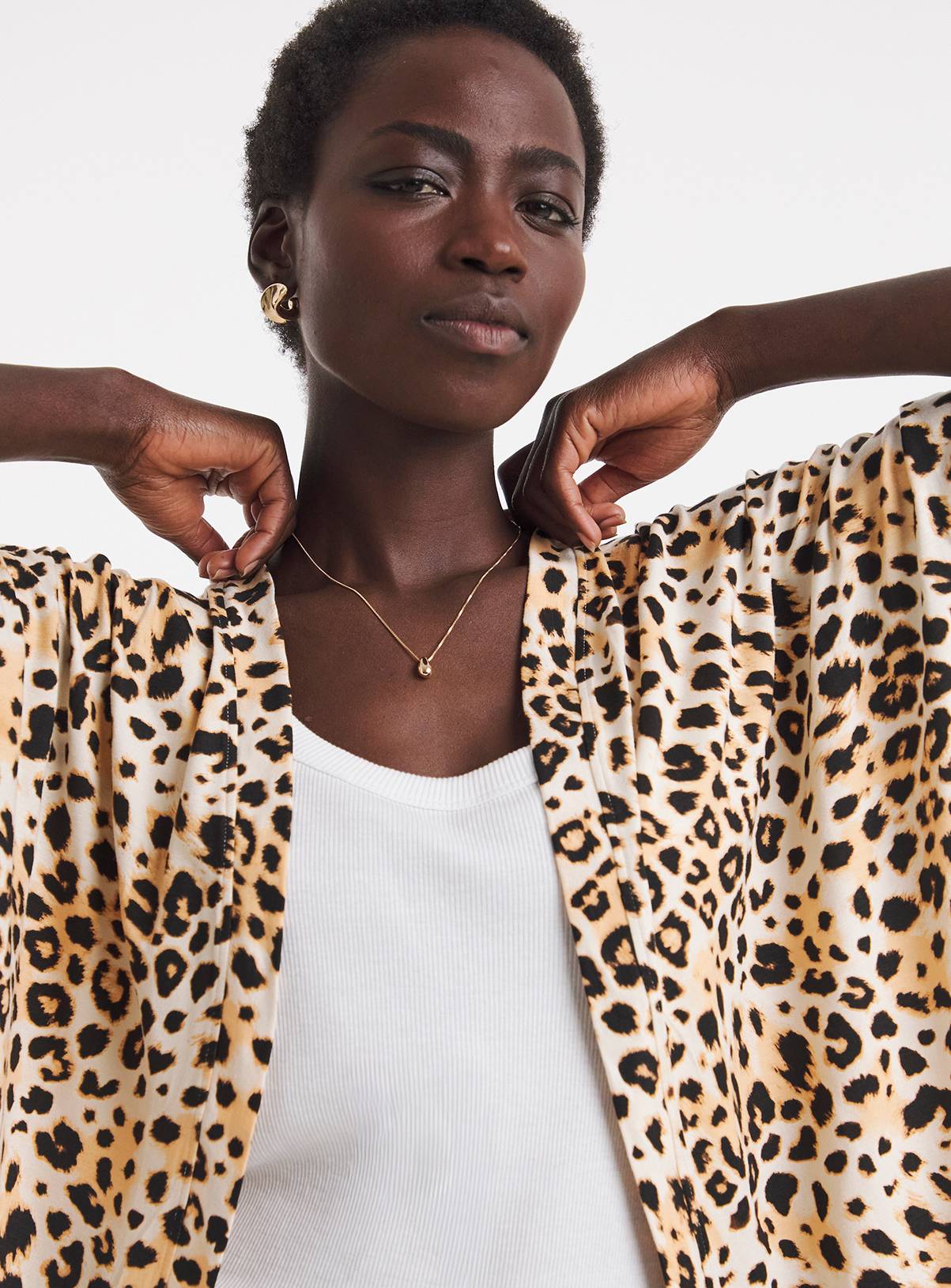 JD WILLIAMS Short Sleeve Leopard Print Cardigan 20 - Image 4